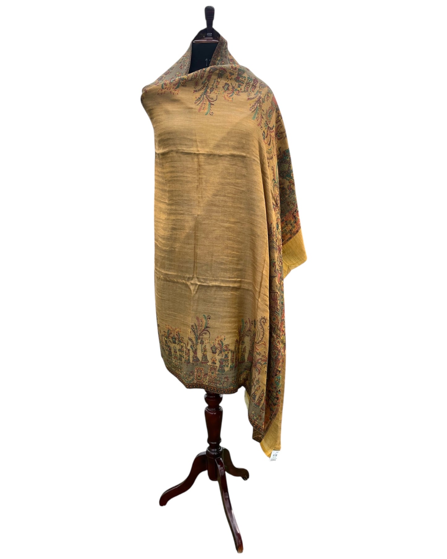 Kani weaving super fine zari wool shawl