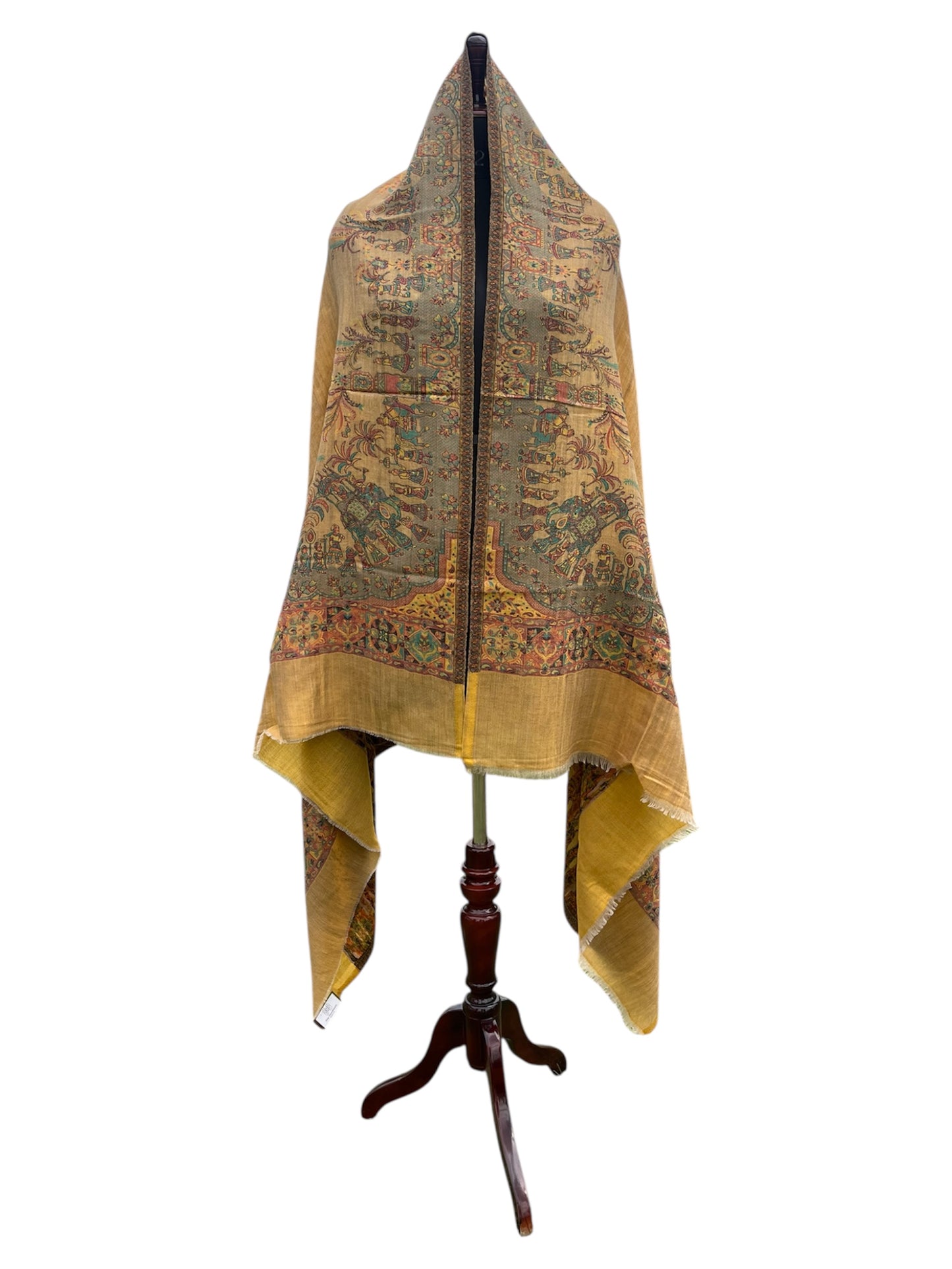 Kani weaving super fine zari wool shawl