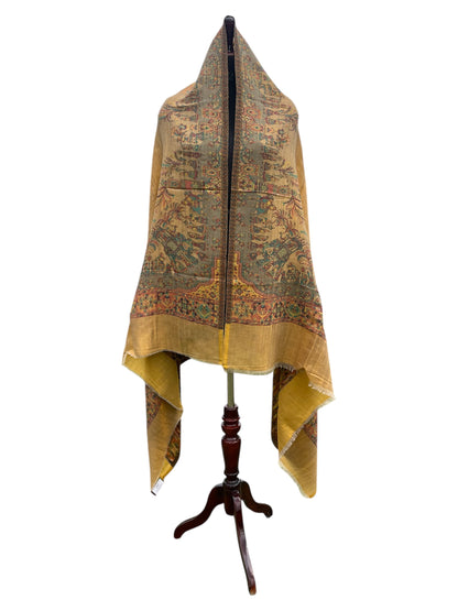 Kani weaving super fine zari wool shawl